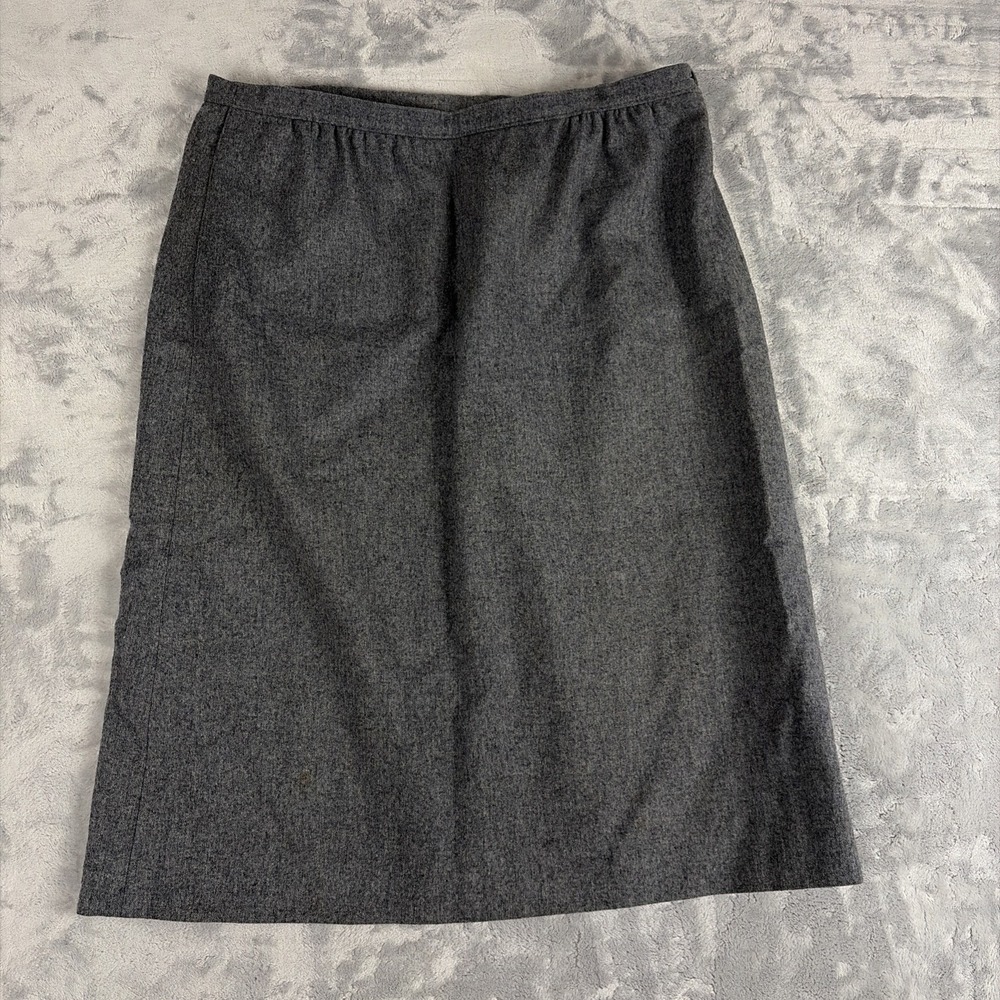 Vintage Pendleton Women's 100% Wool Pencil Skirt w/ Pockets, Size 32 Gray